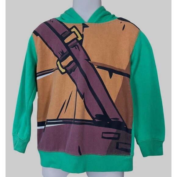 Teenage Mutant Ninja Turtles Nickelodeon Green Long Sleeve Hoodie Kids Size 4/5 - Picture 1 of 6